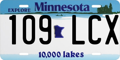 MN license plate 109LCX