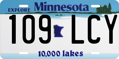 MN license plate 109LCY