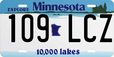 MN license plate 109LCZ