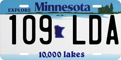MN license plate 109LDA