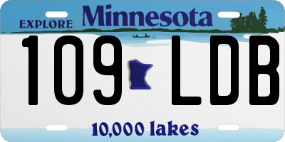 MN license plate 109LDB