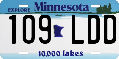 MN license plate 109LDD