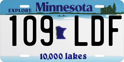 MN license plate 109LDF