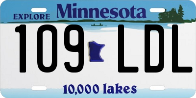 MN license plate 109LDL