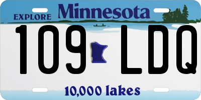 MN license plate 109LDQ