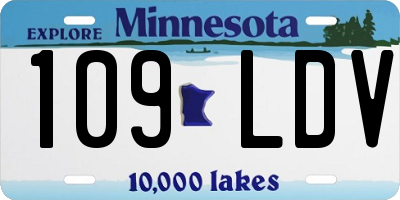 MN license plate 109LDV