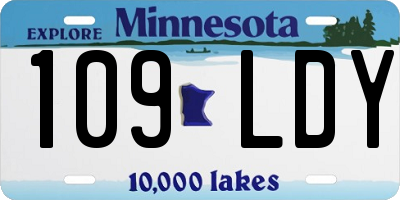 MN license plate 109LDY