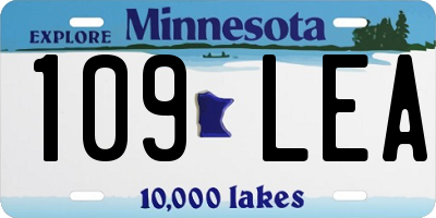 MN license plate 109LEA