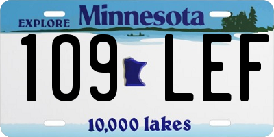 MN license plate 109LEF