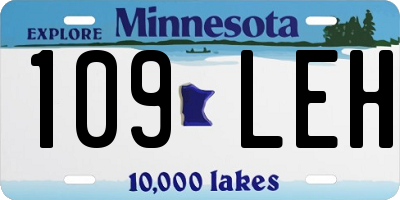 MN license plate 109LEH