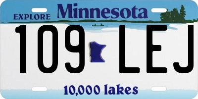 MN license plate 109LEJ