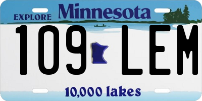 MN license plate 109LEM