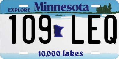 MN license plate 109LEQ