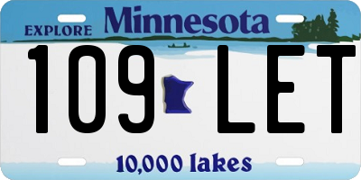 MN license plate 109LET
