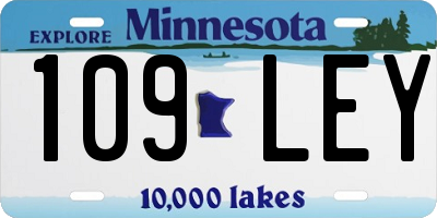 MN license plate 109LEY