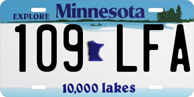 MN license plate 109LFA