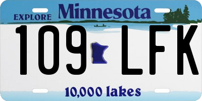 MN license plate 109LFK