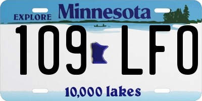 MN license plate 109LFO