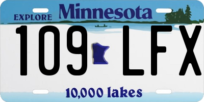 MN license plate 109LFX