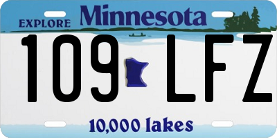 MN license plate 109LFZ