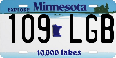 MN license plate 109LGB