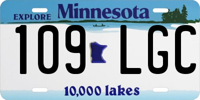 MN license plate 109LGC