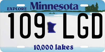 MN license plate 109LGD