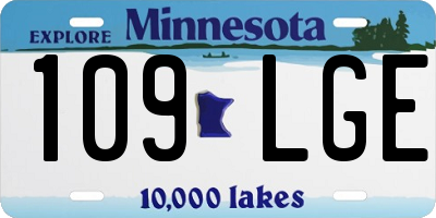 MN license plate 109LGE
