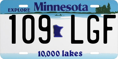 MN license plate 109LGF