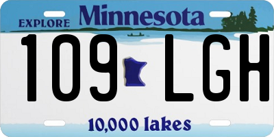 MN license plate 109LGH