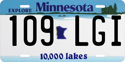MN license plate 109LGI