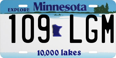 MN license plate 109LGM
