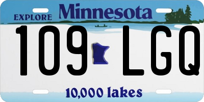 MN license plate 109LGQ