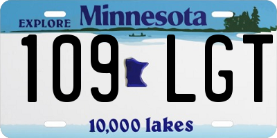 MN license plate 109LGT
