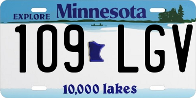 MN license plate 109LGV