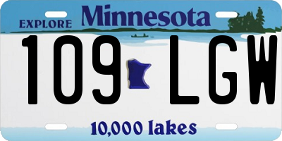 MN license plate 109LGW