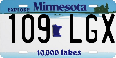 MN license plate 109LGX