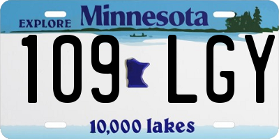 MN license plate 109LGY