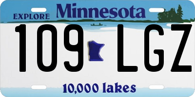MN license plate 109LGZ