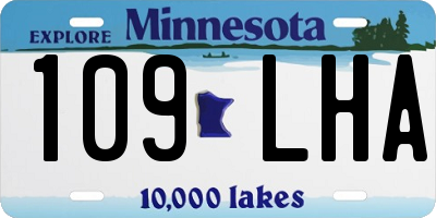 MN license plate 109LHA