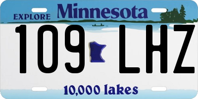 MN license plate 109LHZ