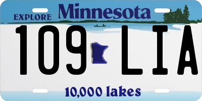 MN license plate 109LIA