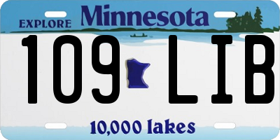 MN license plate 109LIB