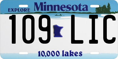 MN license plate 109LIC