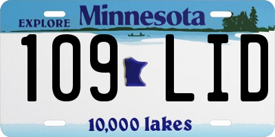 MN license plate 109LID