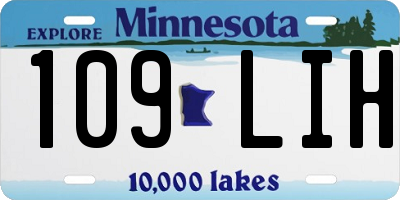 MN license plate 109LIH