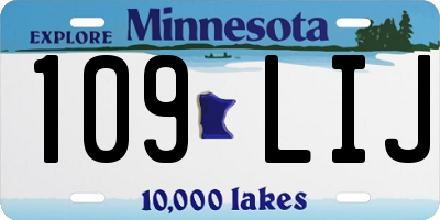 MN license plate 109LIJ