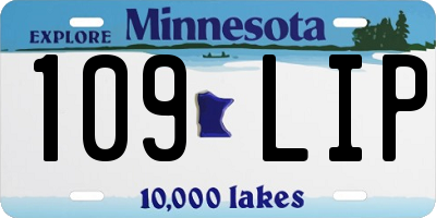 MN license plate 109LIP