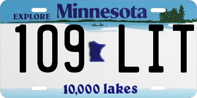 MN license plate 109LIT