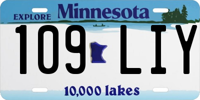 MN license plate 109LIY